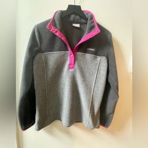 Columbia colorblock fleece pullover, grey, women’s size medium
